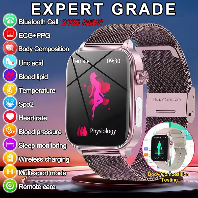 Smartwatch Watches For Girls - 2025 nouveau ECG + PPG surveillance