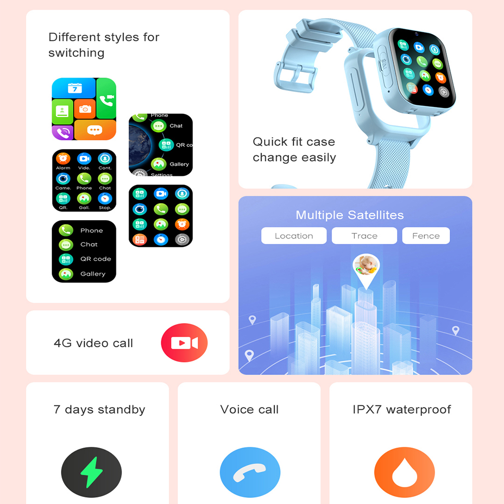 Montre intelligente enfants 4G - Smartwatch Watches For Kids With Gps avis et prix